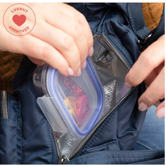 Lug Zipliner Gray Nylon Convertible Hobo Crossbody Travel Versatile Bag Purse - Picture 4 of 14